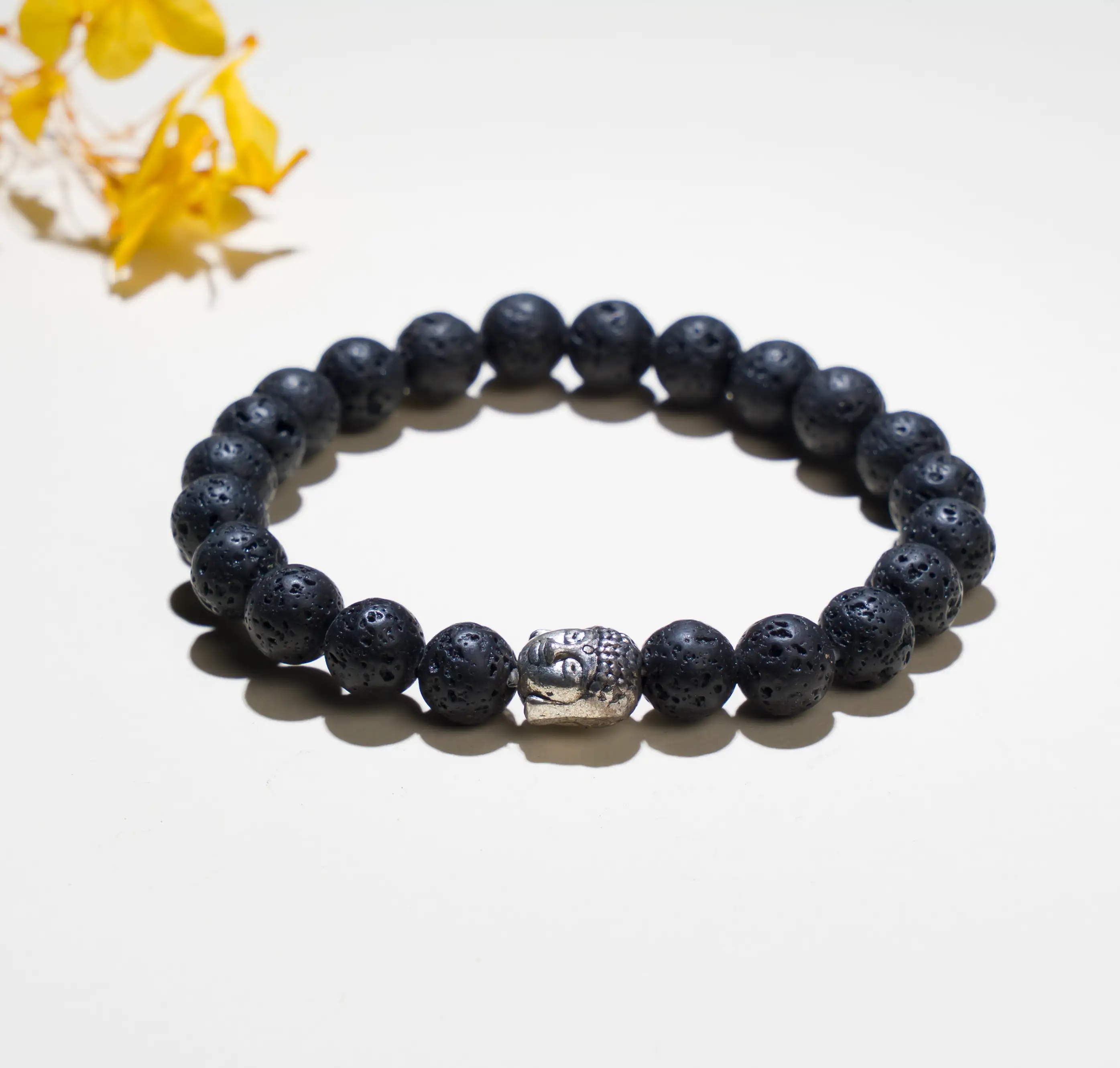 8mm Lava stone Crystal bracelet with buddha - image 1