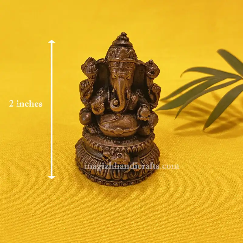 2 inches Copper Hollow Ganesha Idol - image 2
