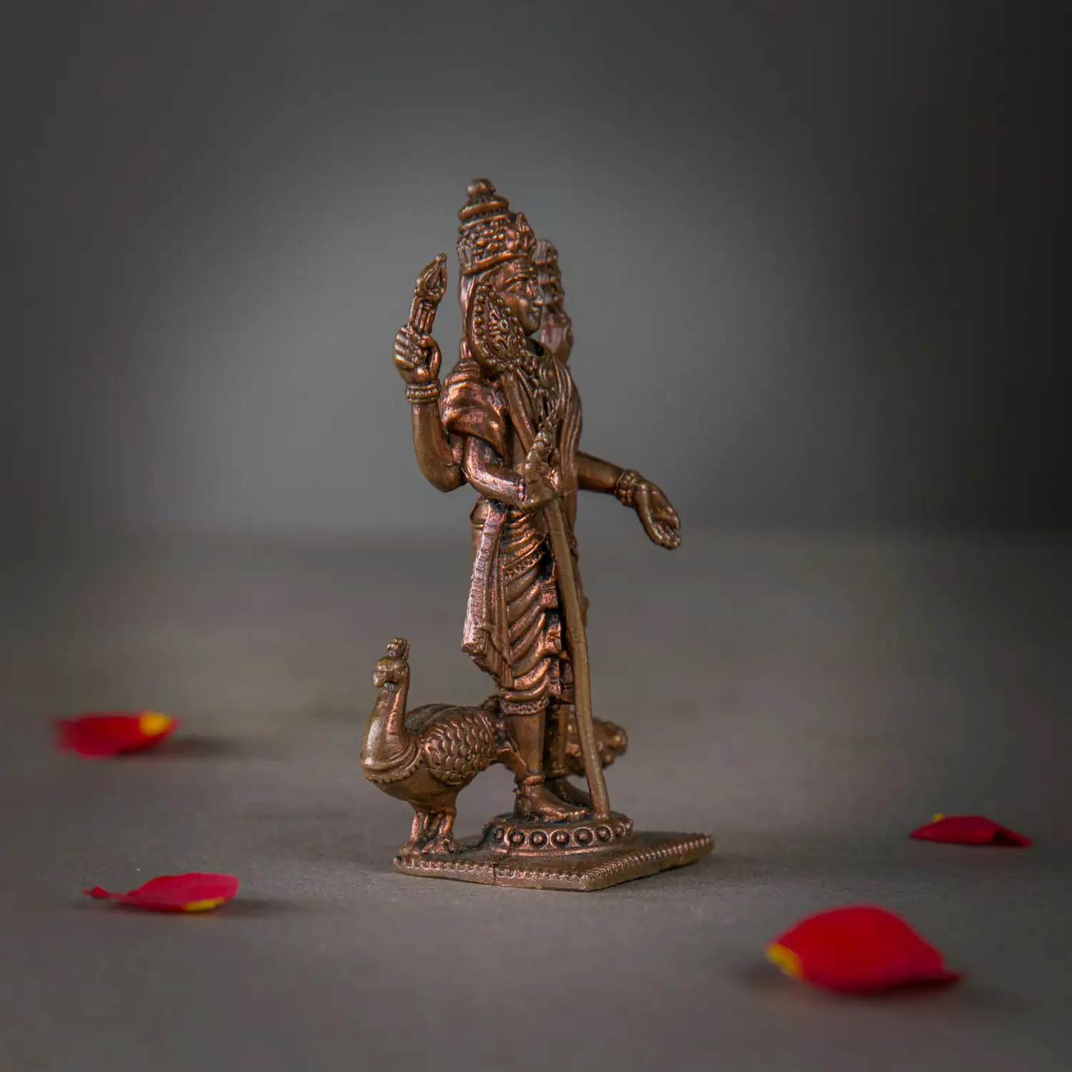 3.5 inches Copper Lord Murugan Idol - image 2