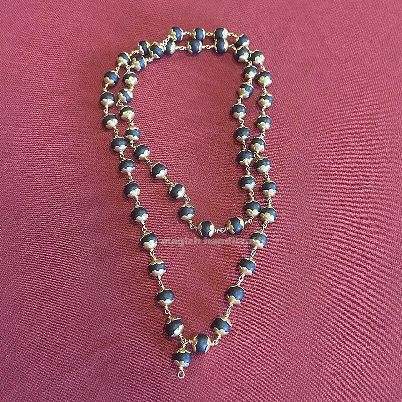 Original karungali mala with Impon capping - 8mm - image 2