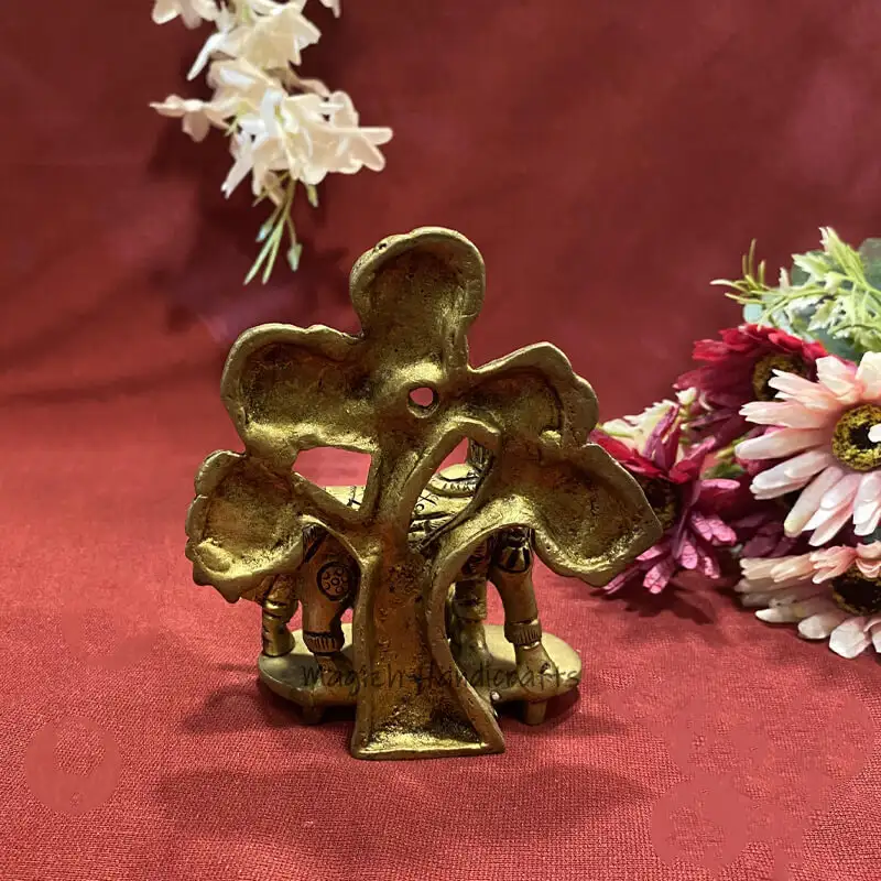 4.5 inches Brass Tree Kamadhenu idol - image 2