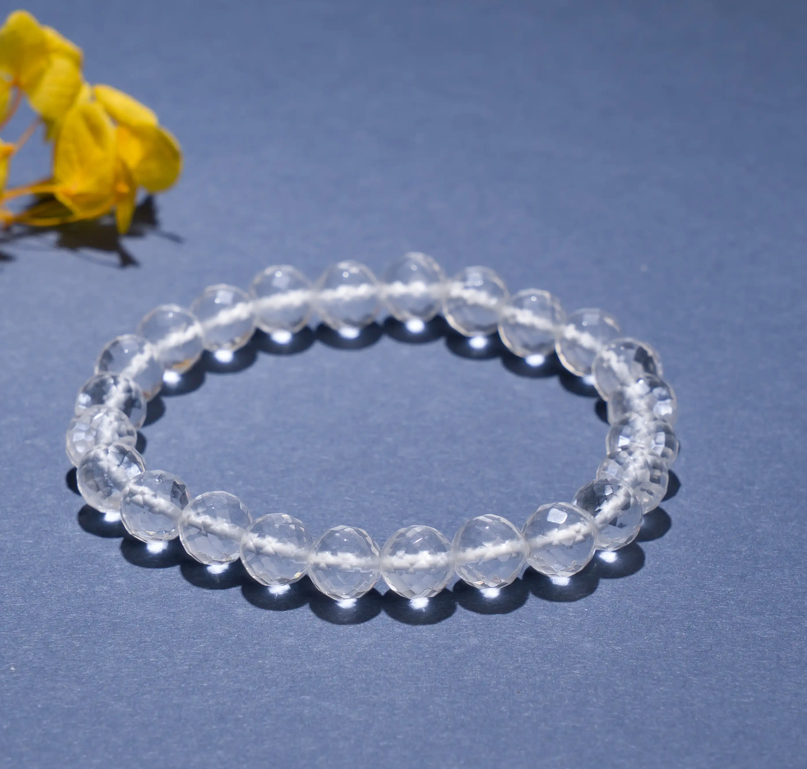 8mm Diamond cut Clear crystal Bracelet - image 1