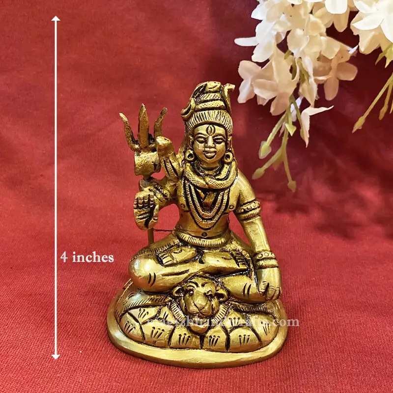 4 inches Brass sitting Lord Shiva idol - SC - image 2