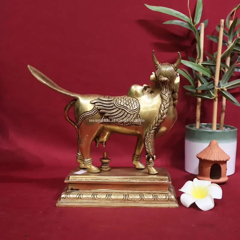 9 inches Brass Kamadhenu Lingam Idol SC - image 2
