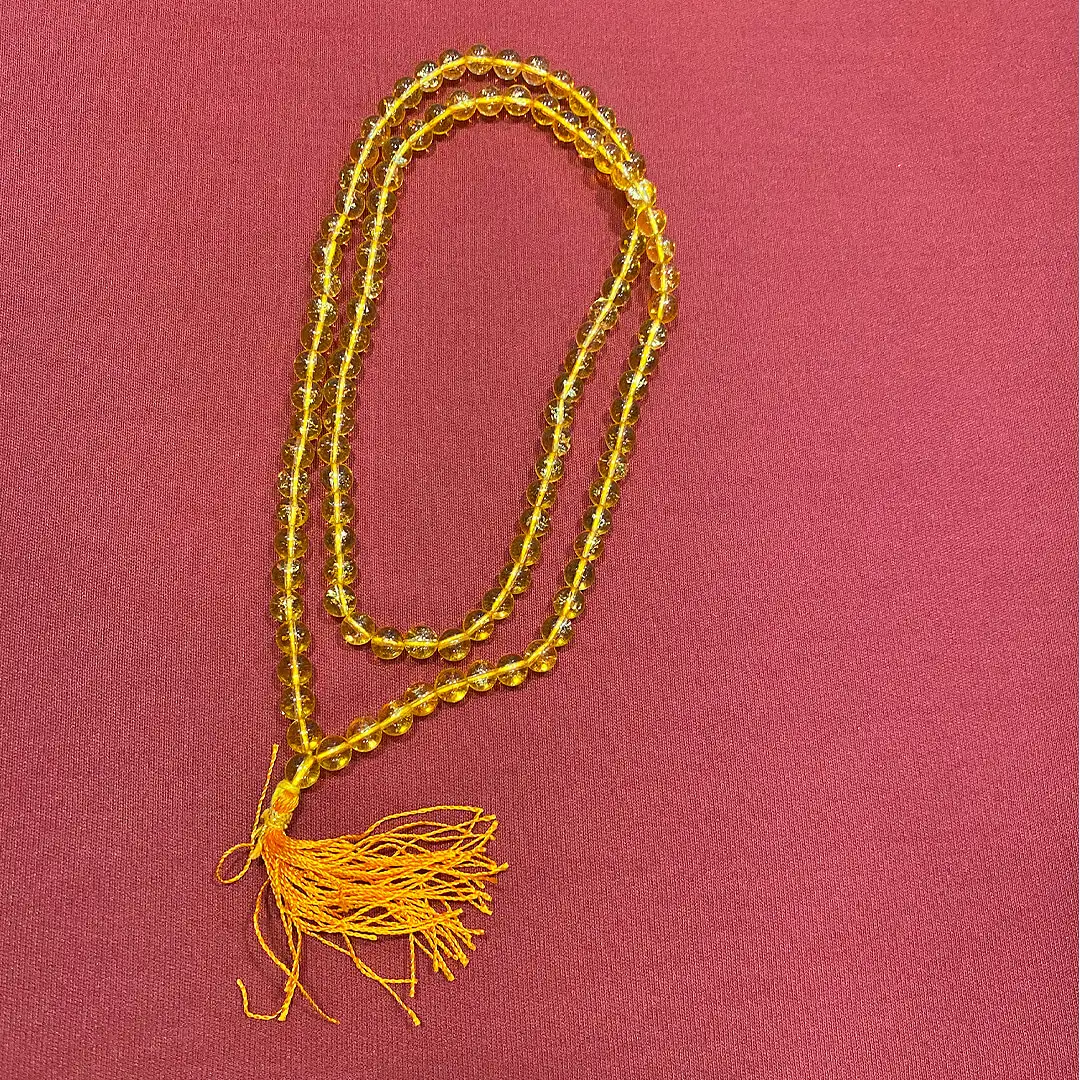 8mm Citrine Crystal stone mala 108 beads - image 2