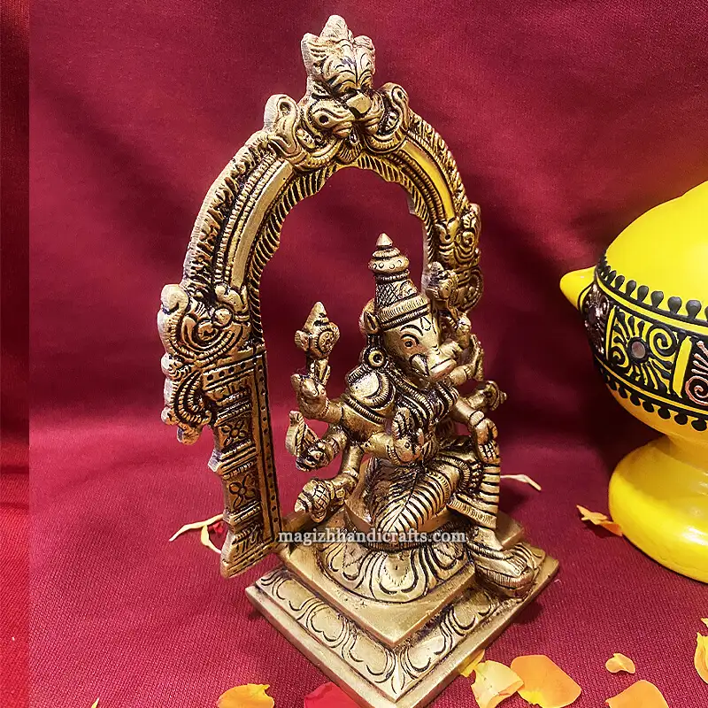 Brass Varahi Amman 6.5 inches with Frame - image 2