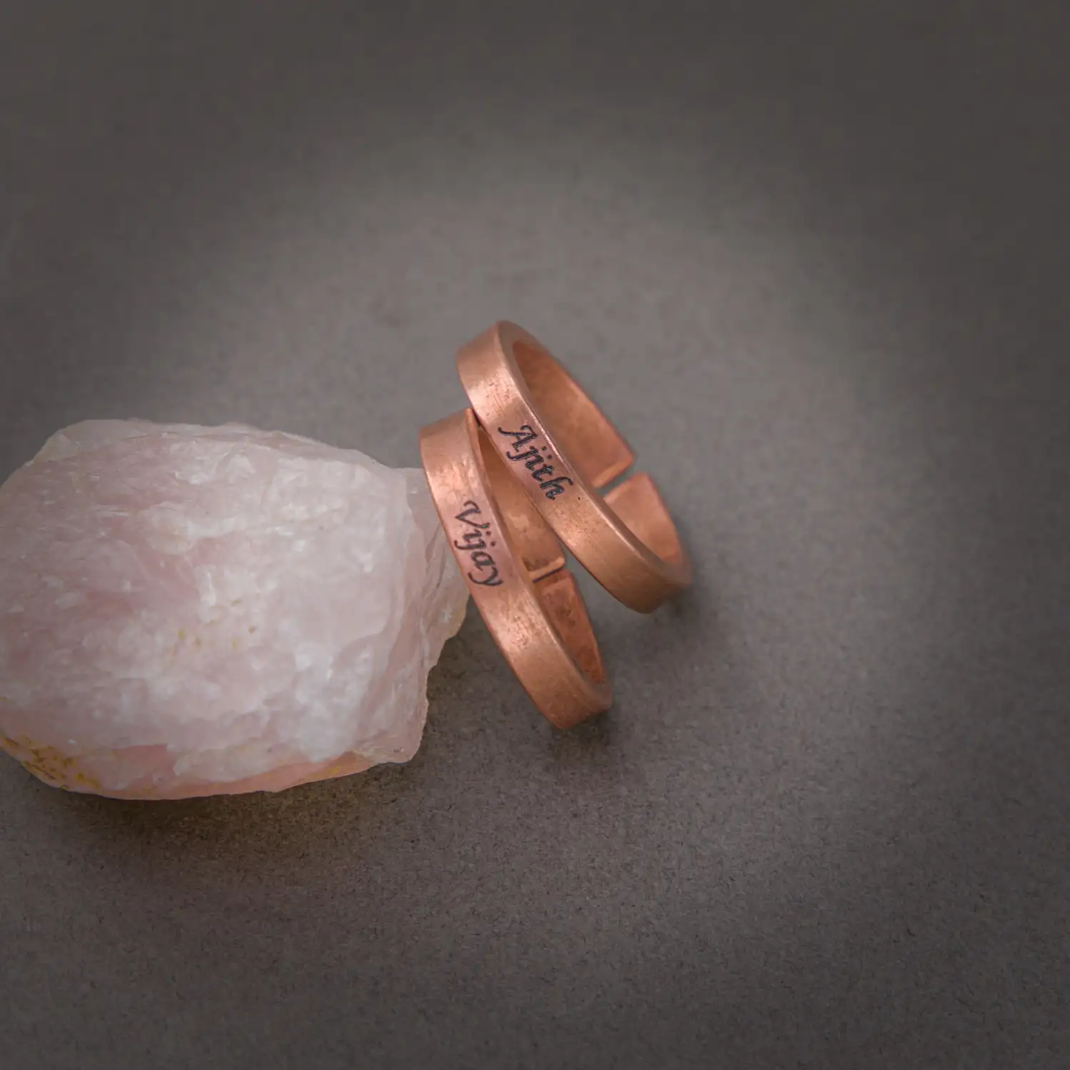 Pure Copper Finger Ring for women and men with customised name on it. - image 1