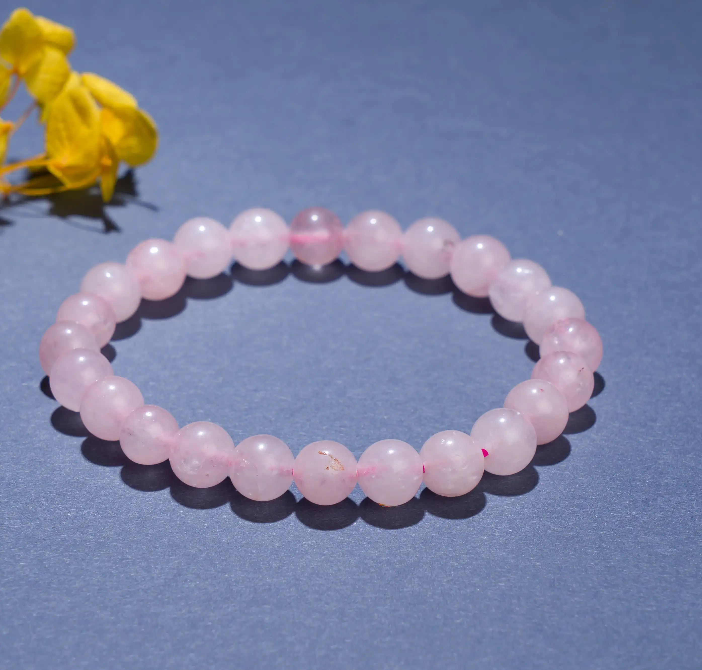 8mm Rose Quartz Crystal stone Bracelet - image 1