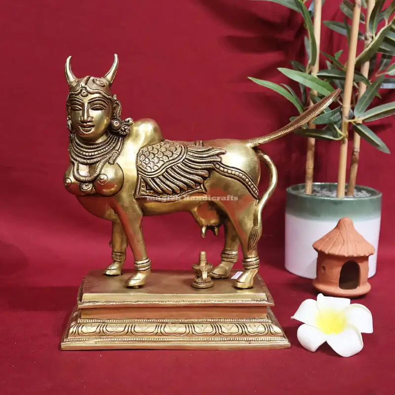 9 inches Brass Kamadhenu Lingam Idol SC - image 1