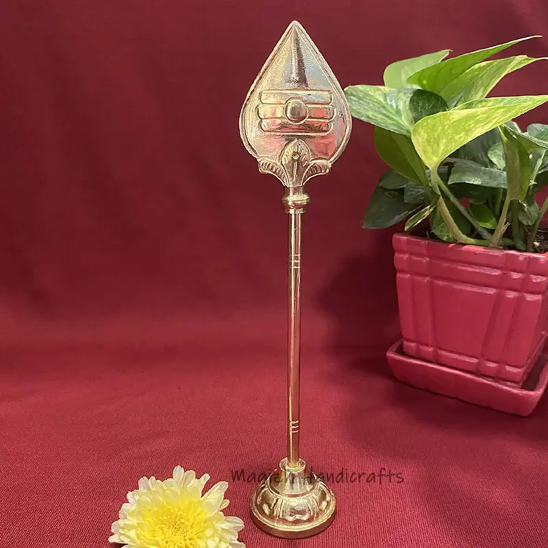 9 inches Brass Murugan Vel with base - image 1