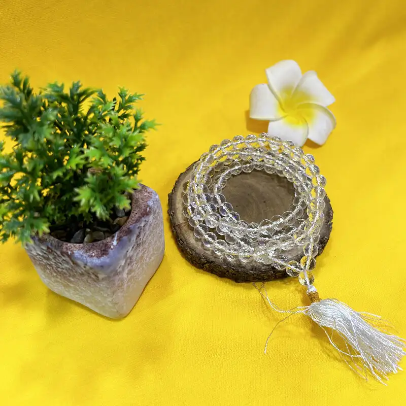 8mm Clear Crystal Spadika Malai Diamond Cut - image 2