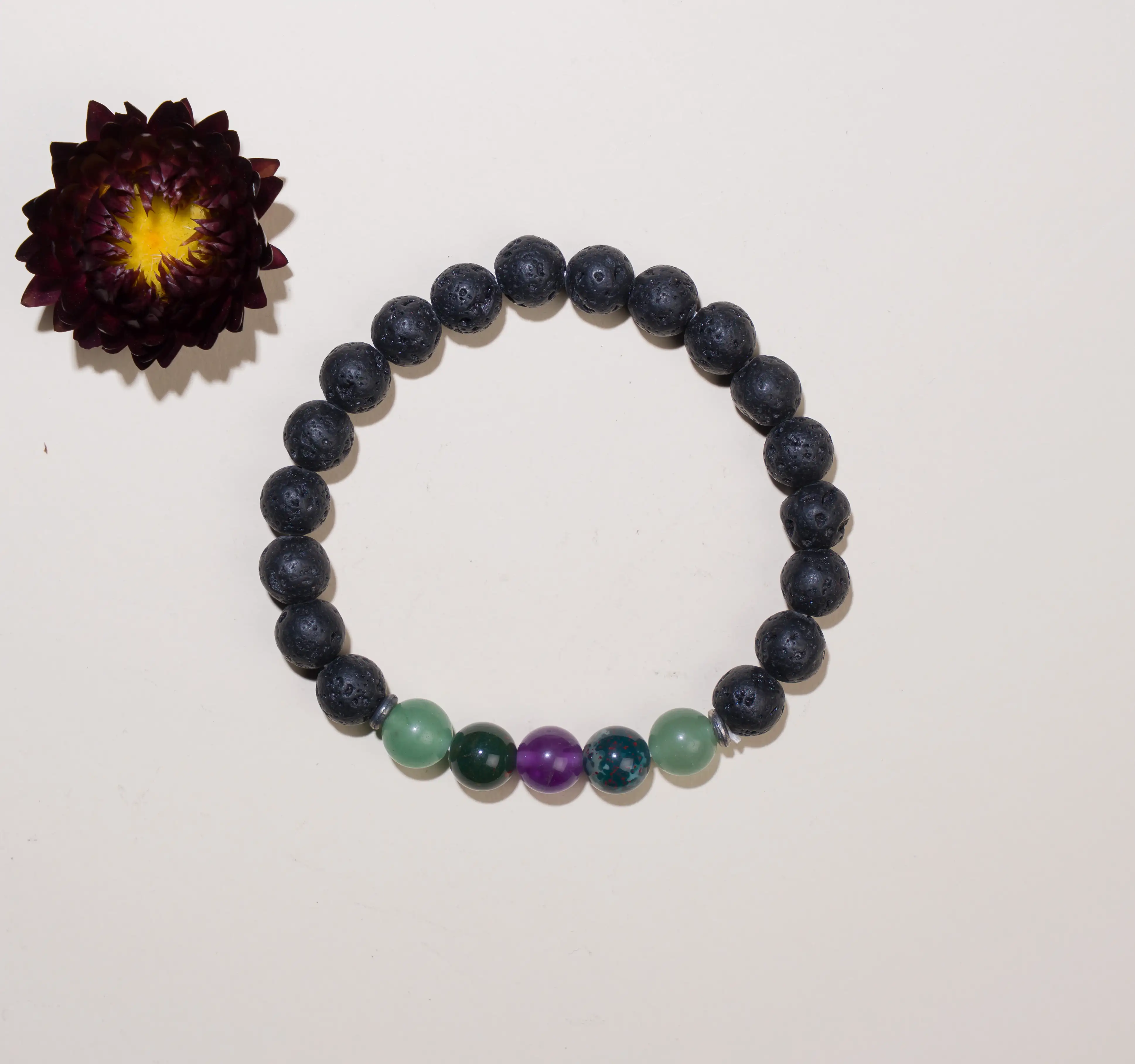 8mm Blood Pressure Lava Crystal Bracelet - image 2