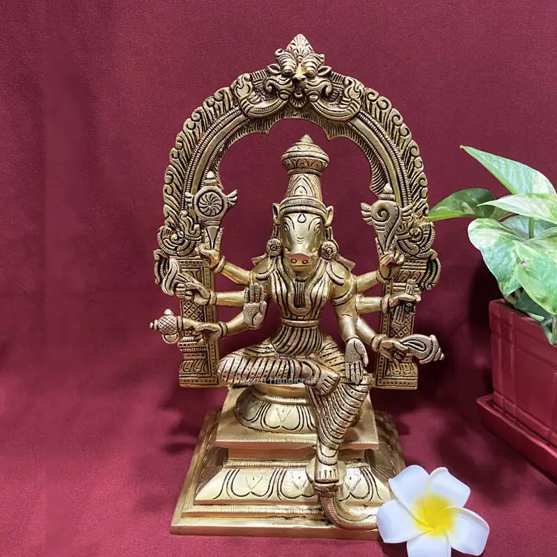 11.5 inches Brass Varahi amman with Thiruvachi - image 1