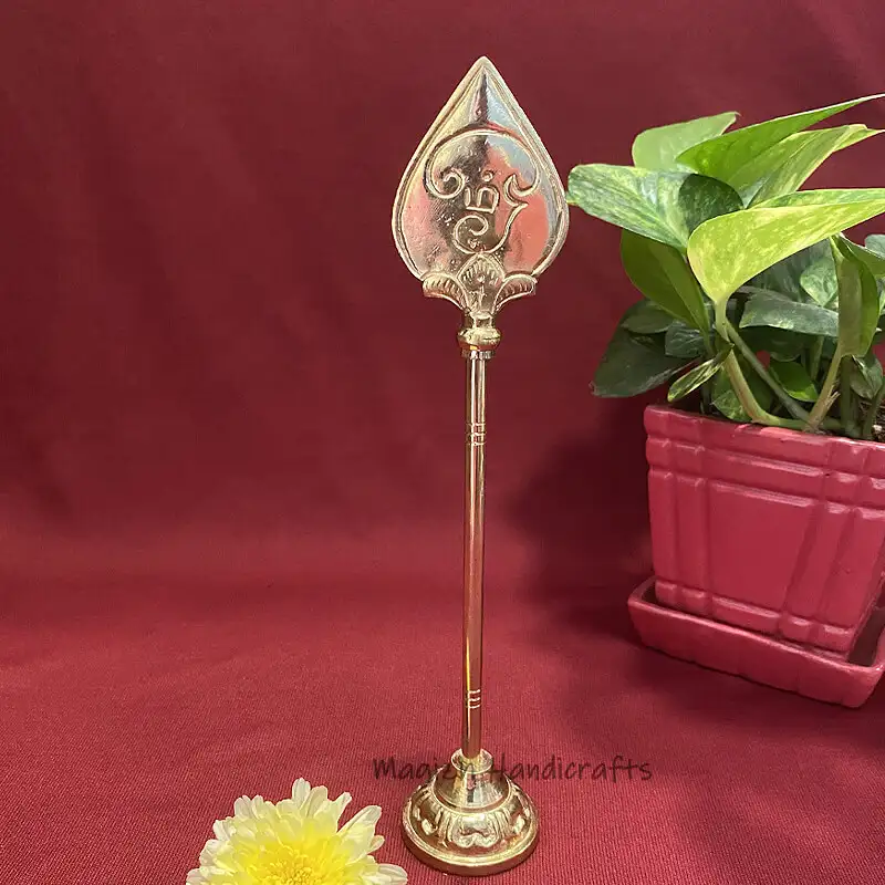 9 inches Brass Murugan Vel with base - image 2