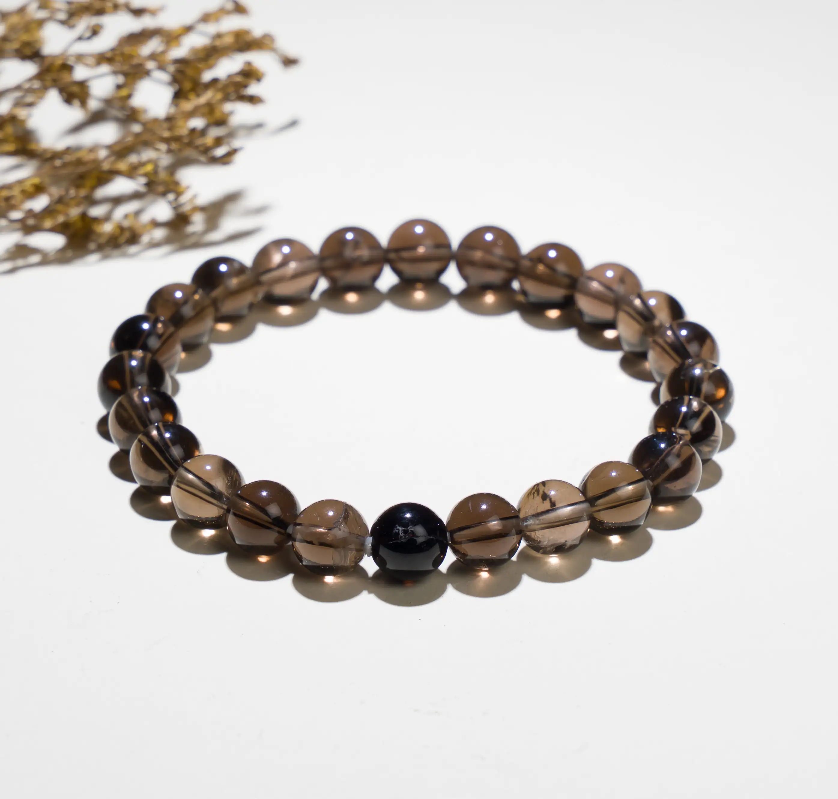 8mm Smoky quartz bracelet crystal bracelet - image 1