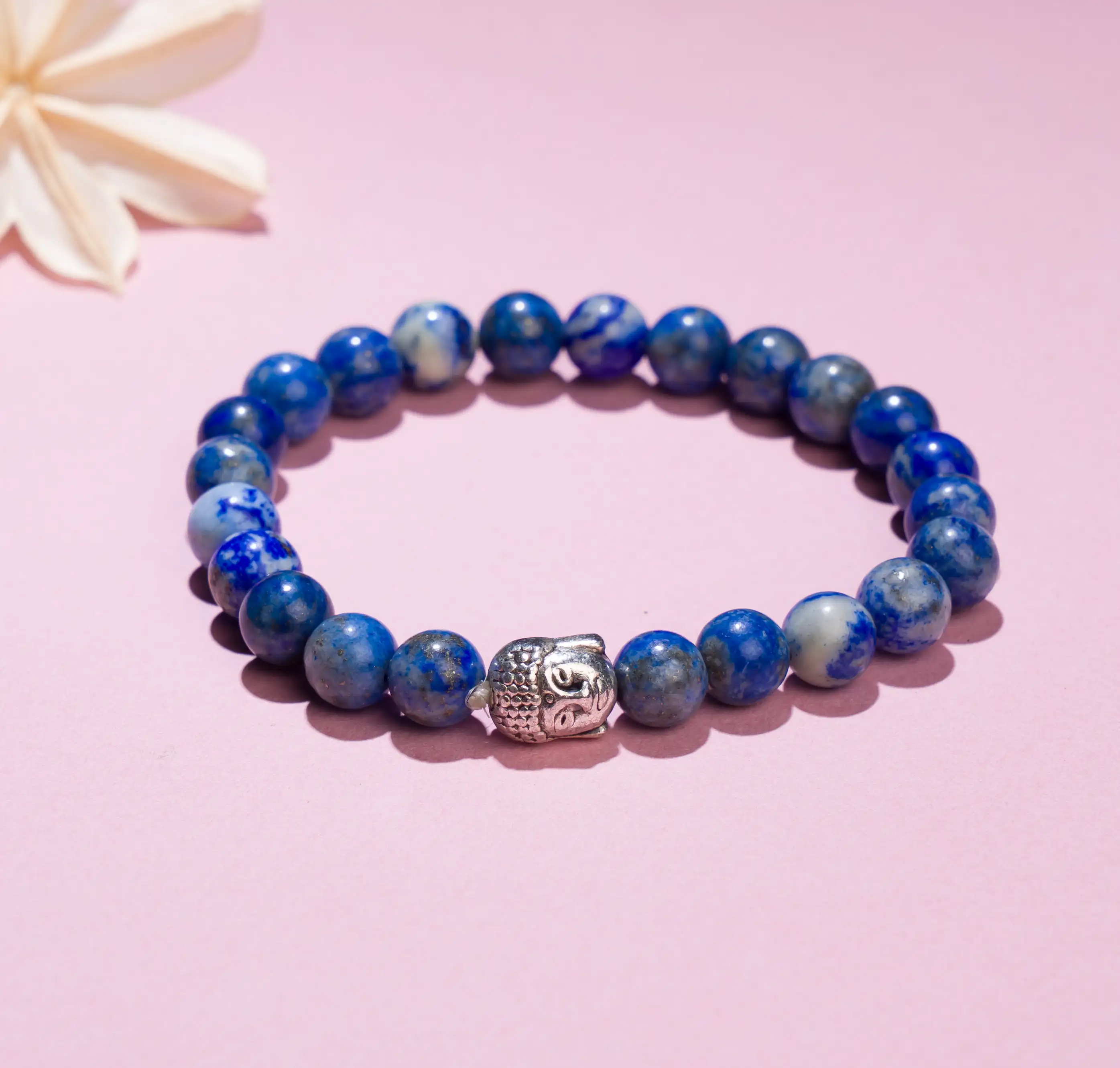 8mm Lapis Lazuli stone Crystal bracelet with buddha - image 1