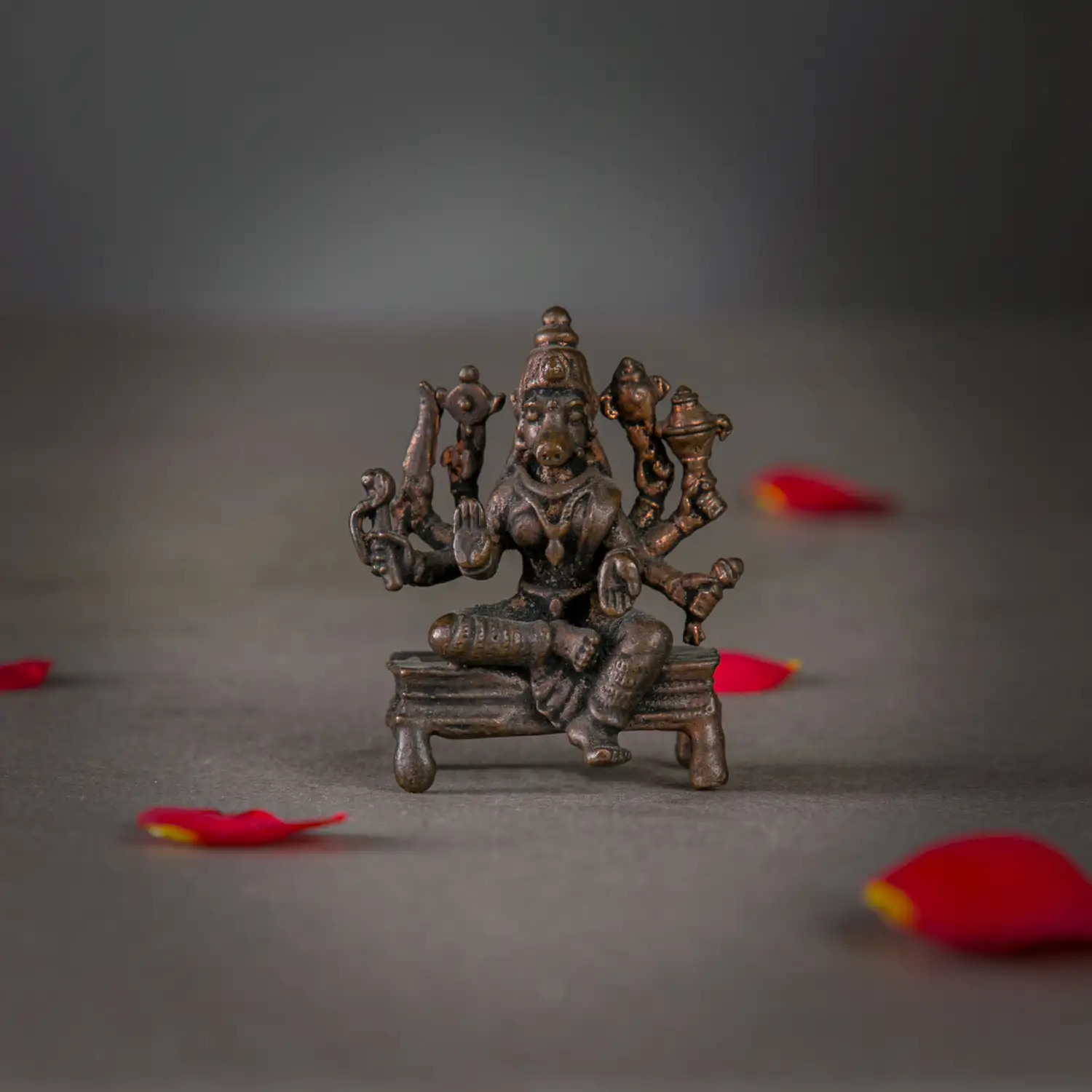 2 inches Copper Varahi amman 8 hands - image 1