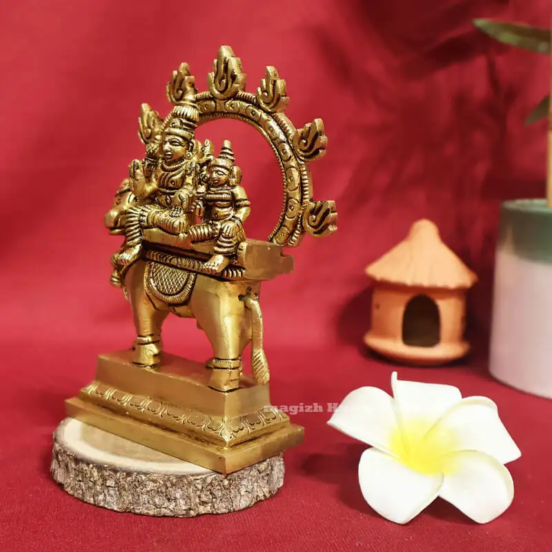 5.5 inches Brass Shivan parvathi Pradhosha Nayagar - image 2