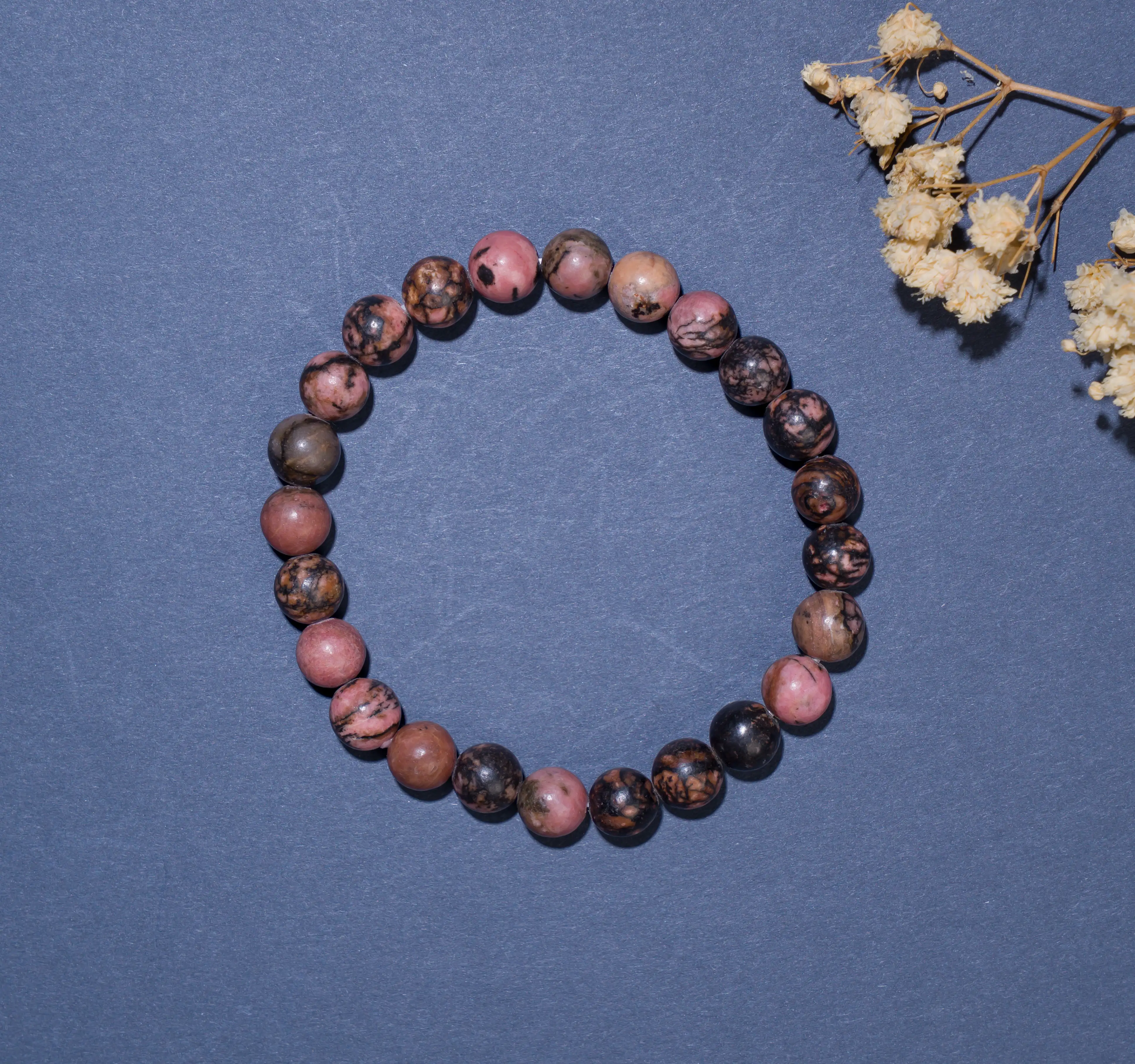 8mm Rhodonite crystal bracelet - image 2