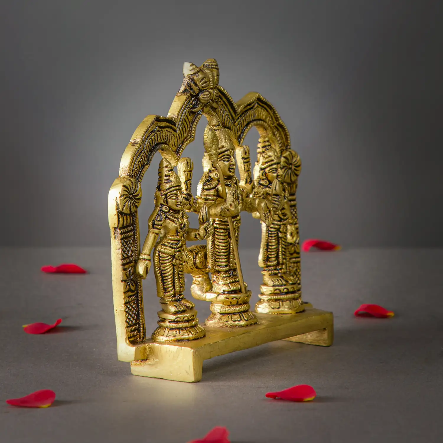 5.5 inches Brass Murugan Valli Deivanai frame idol - image 2