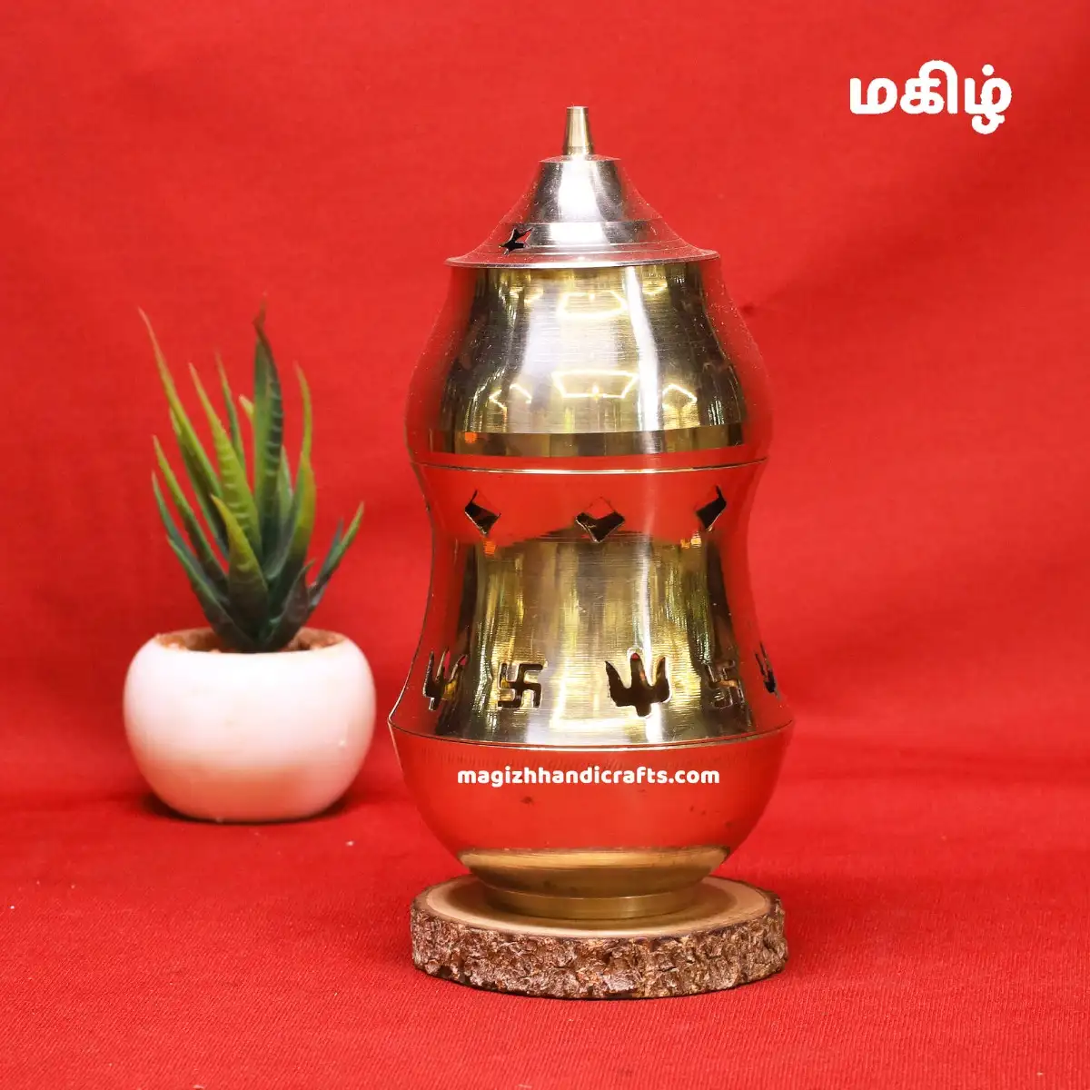5.5 inches Pachai Karpuram Lamp no 1 - image 1
