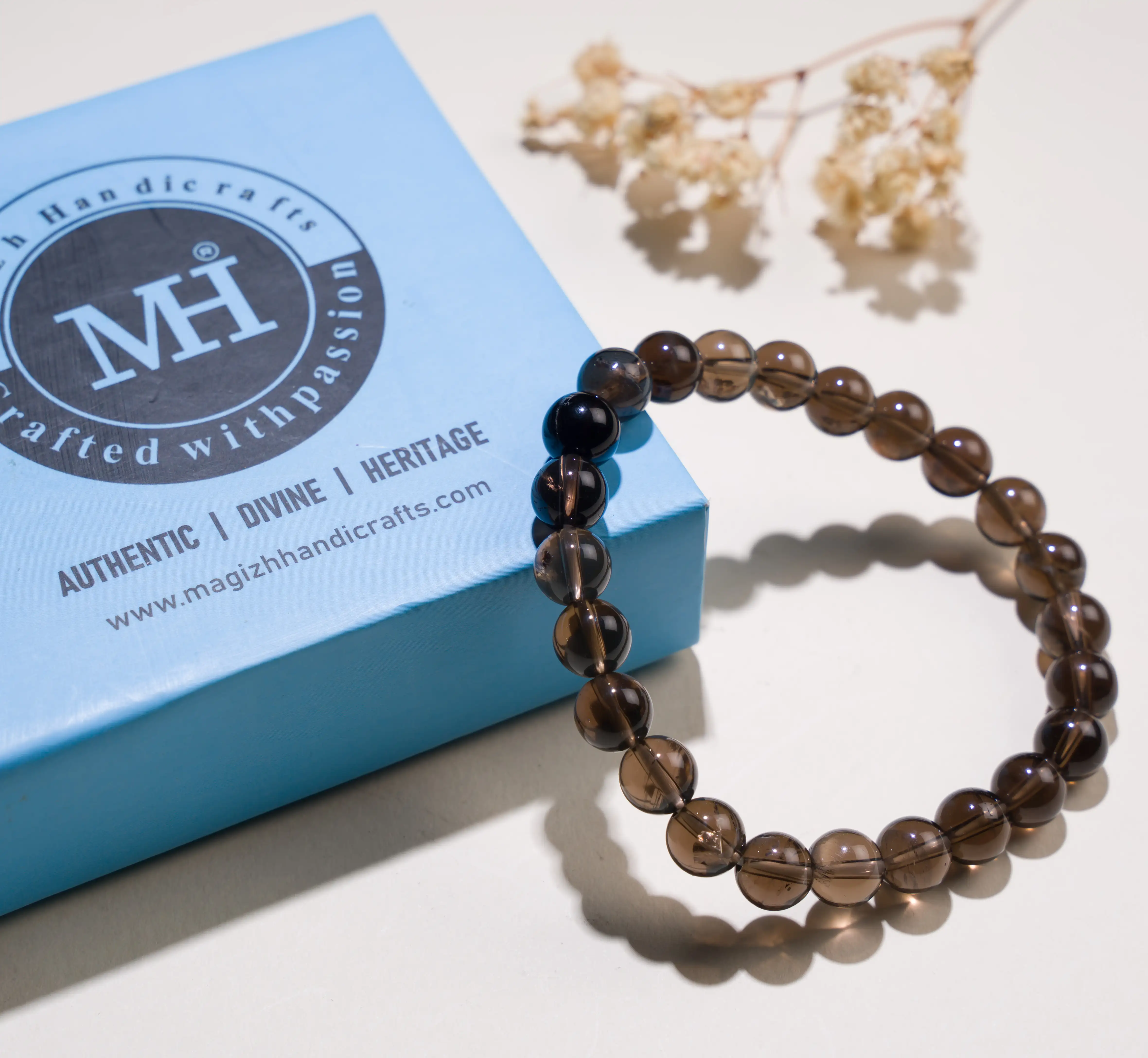 8mm Smoky quartz bracelet crystal bracelet - image 2