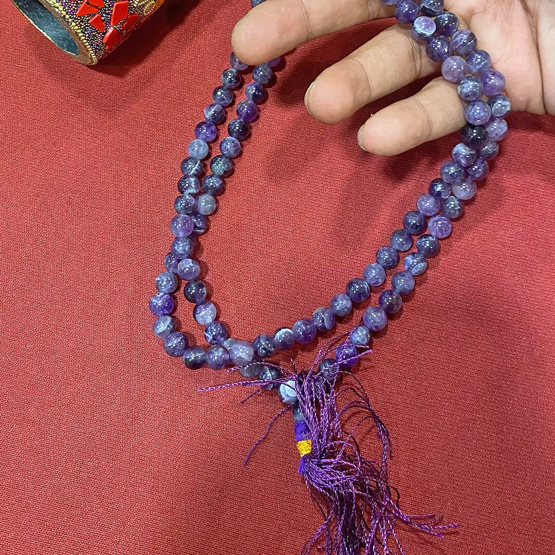 8mm Amethyst Crystal stone mala 108 beads - image 2