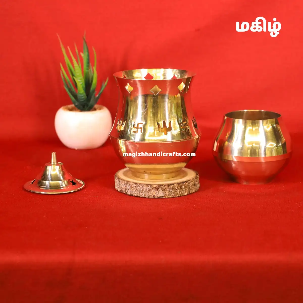 7 inches Pachai Karpuram Lamp no 3 - image 1