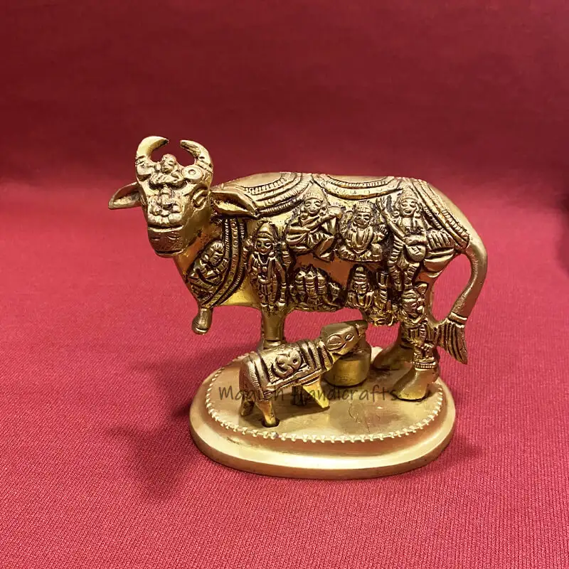 3.5 inches Brass Gomatha with all deity - image 1