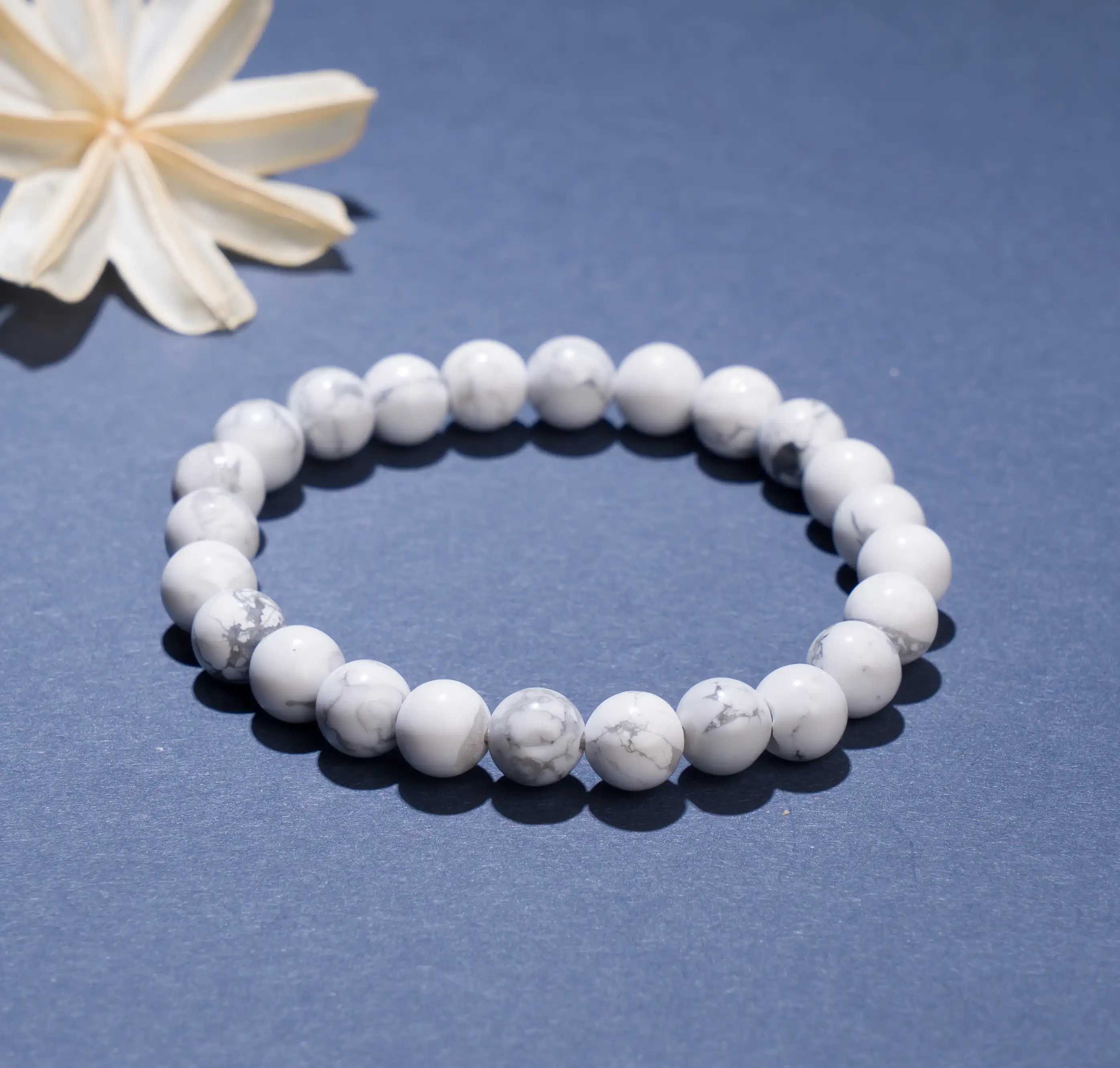 Howlite White Crystal Bracelet (8 mm) - image 1