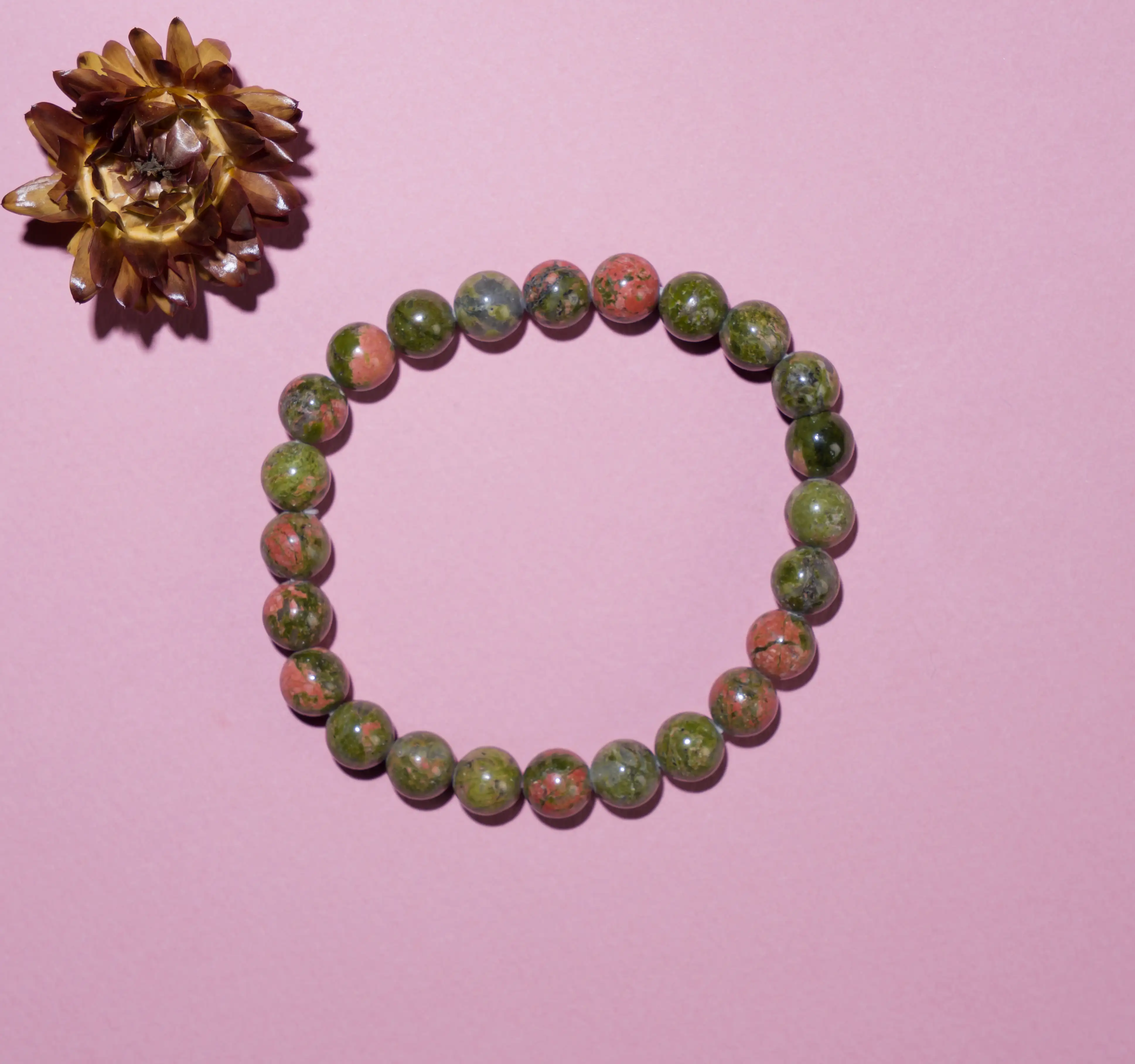 8mm Unakite crystal bracelet - image 2