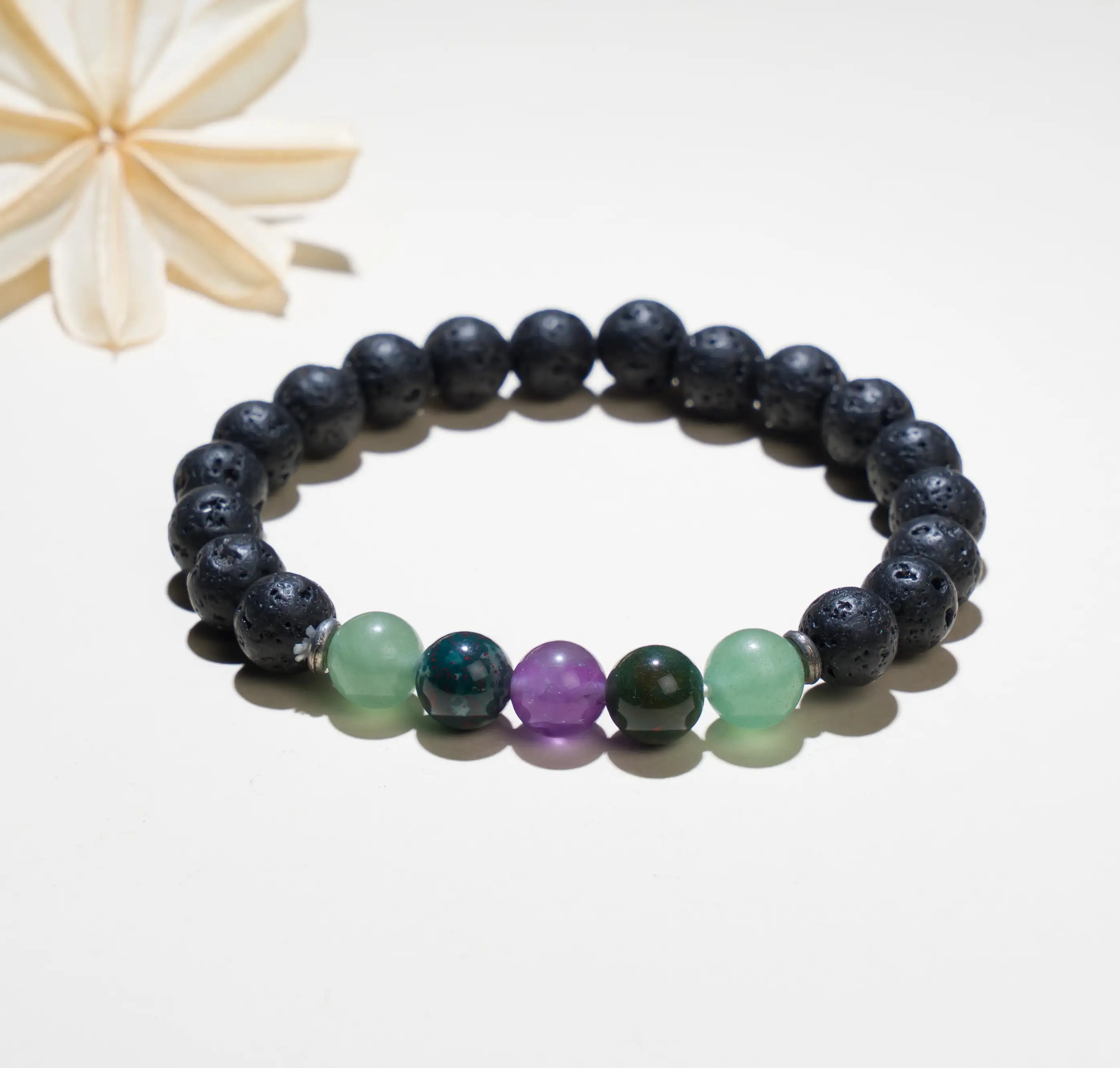 8mm Blood Pressure Lava Crystal Bracelet - image 1