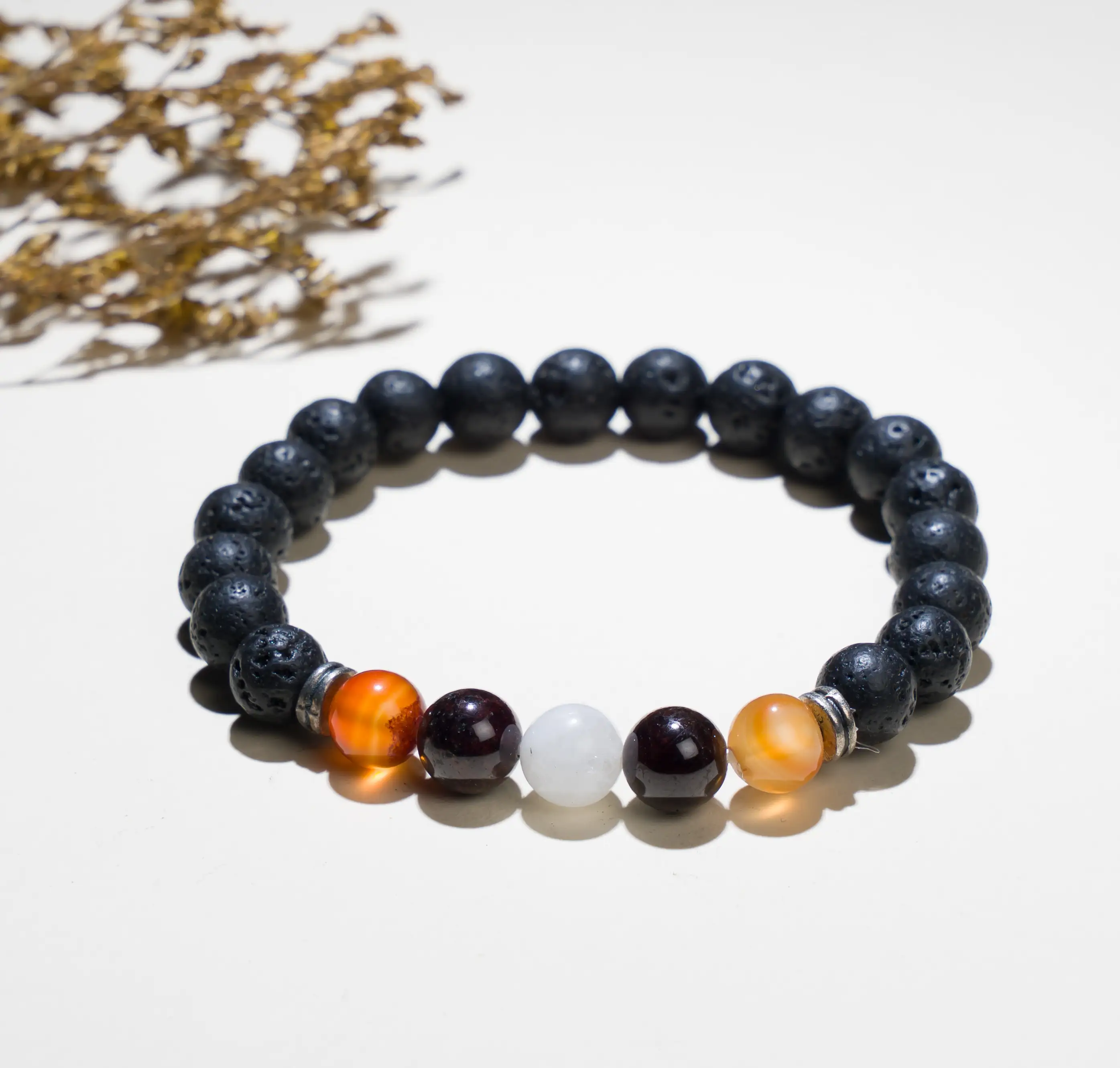 8mm Weight Gain Lava Crystal Bracelet - image 1