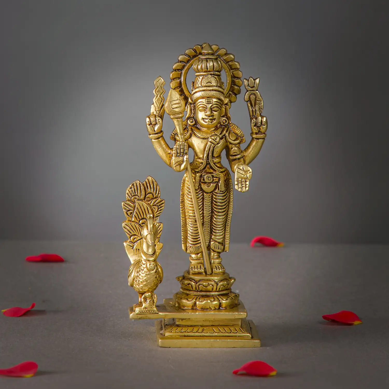 Brass Murugan Sun Thiruvachi idol - 8 inches - image 1