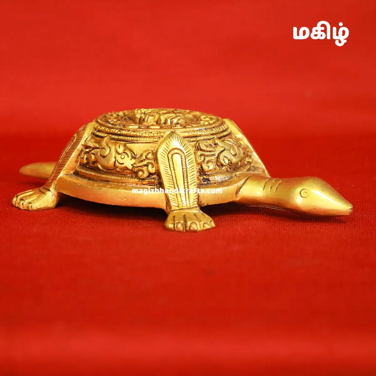 Brass Tortoise with Ganesha idol - 7 inches - image 1