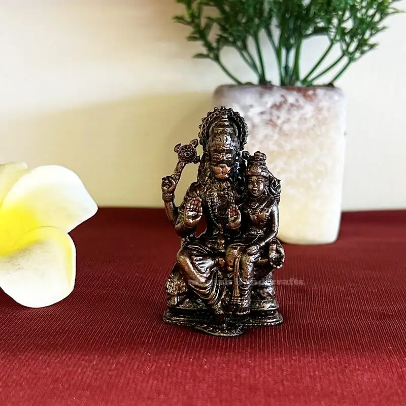 Copper Sitting Lakshmi Narasimhar 2 inches - image 2