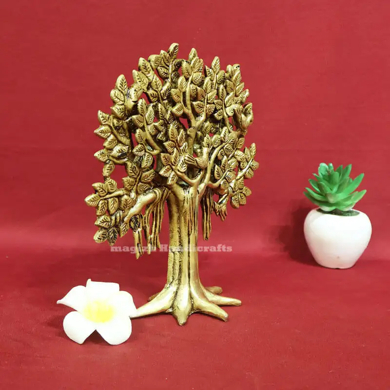 9 inches table top Brass karpaga vriksham tree - image 2