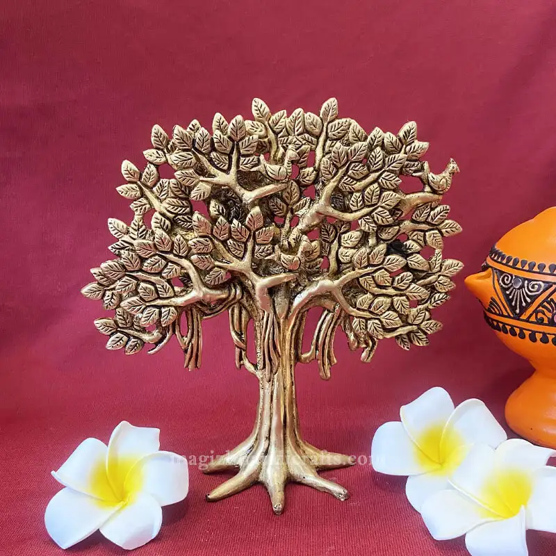 7.5 inches table top Brass karpaga vriksham tree - image 1