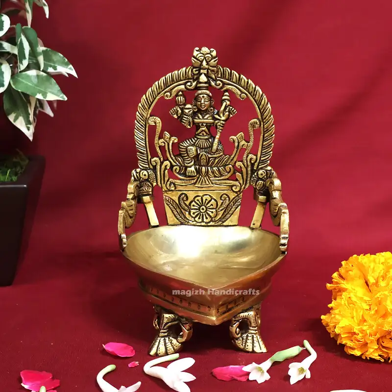 7 inches Brass Rajarajeswari Amman Modern Lamp SC - image 1