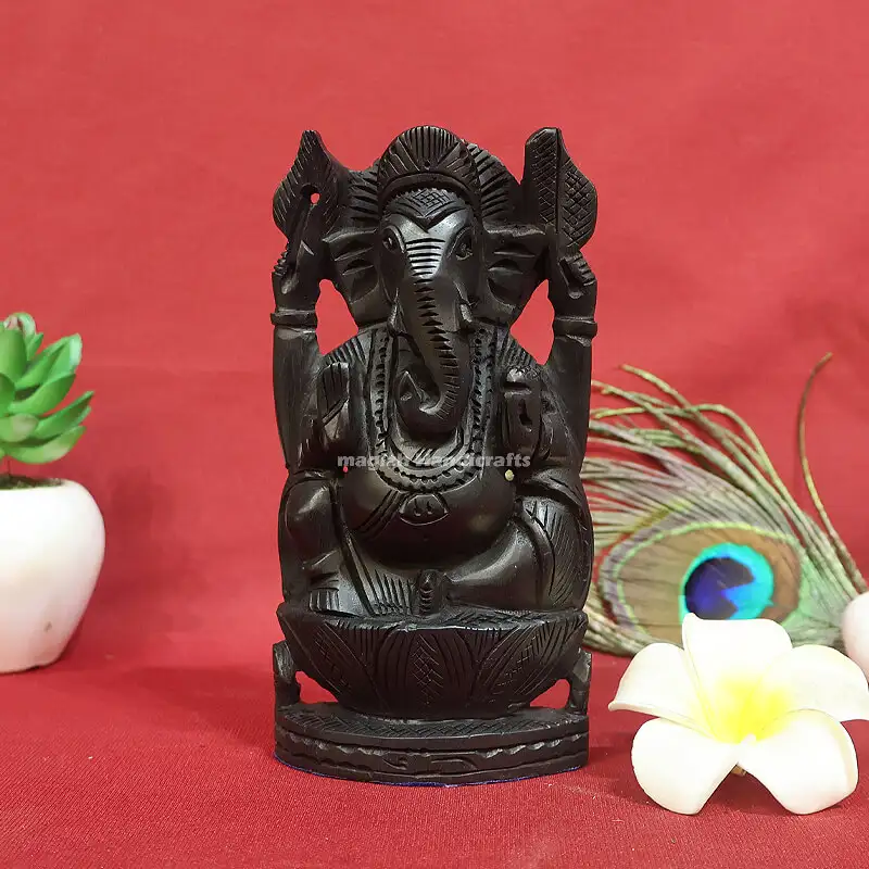 6 inches Karungali Vinayagar idol - image 1