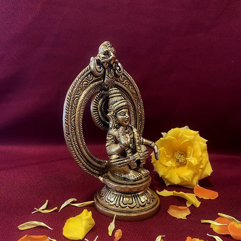 Brass Lord Ayyapan With frame 5 inches - image 2