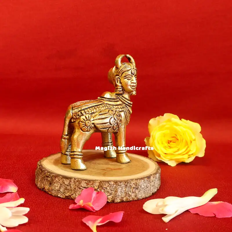 Brass Kamadhenu idol 3 inches - image 2