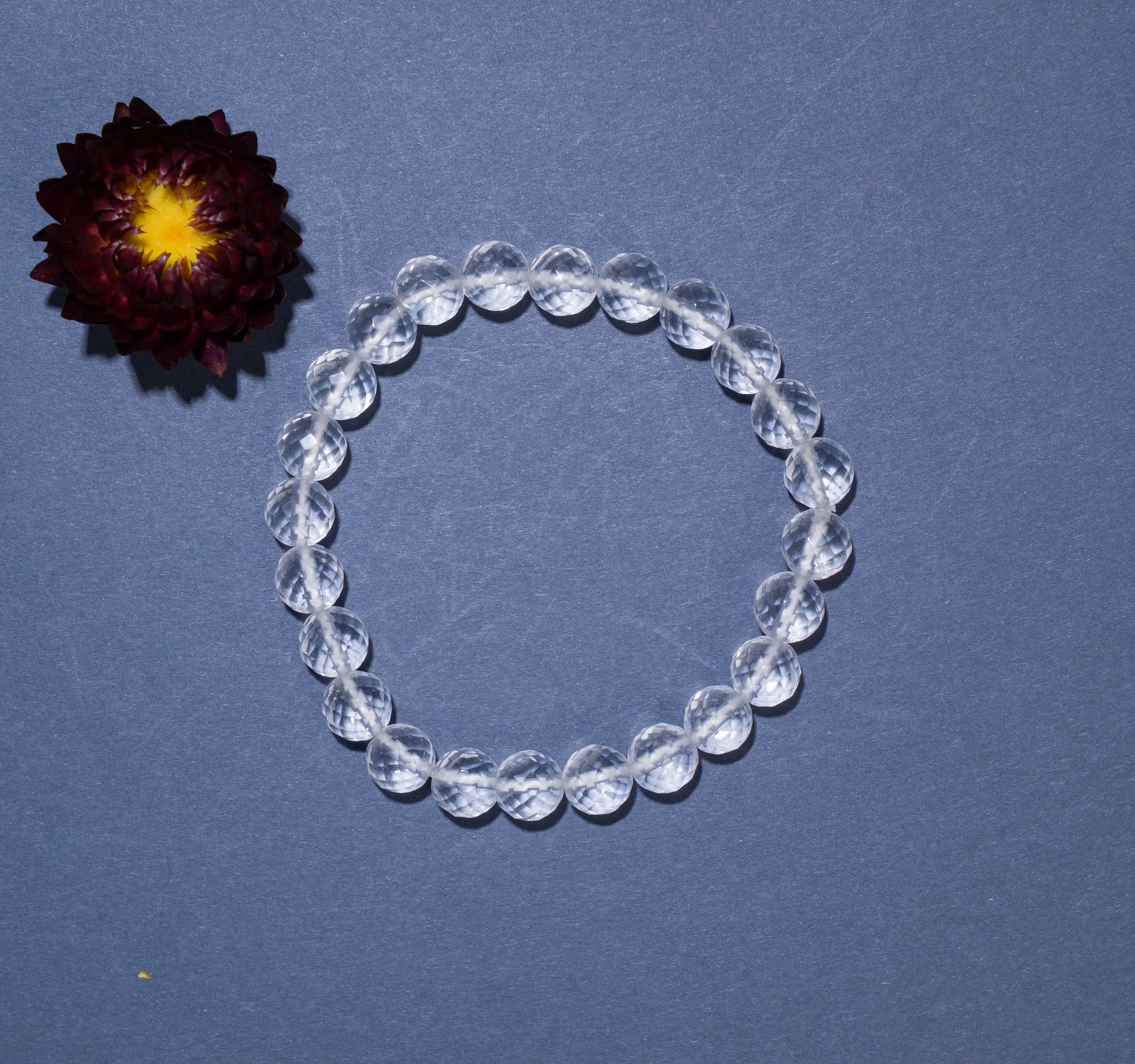 8mm Diamond cut Clear crystal Bracelet - image 1