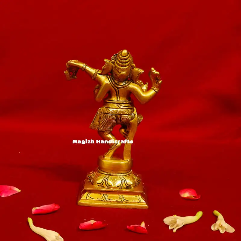 Brass Dancing Ganesha 6 inches - image 2