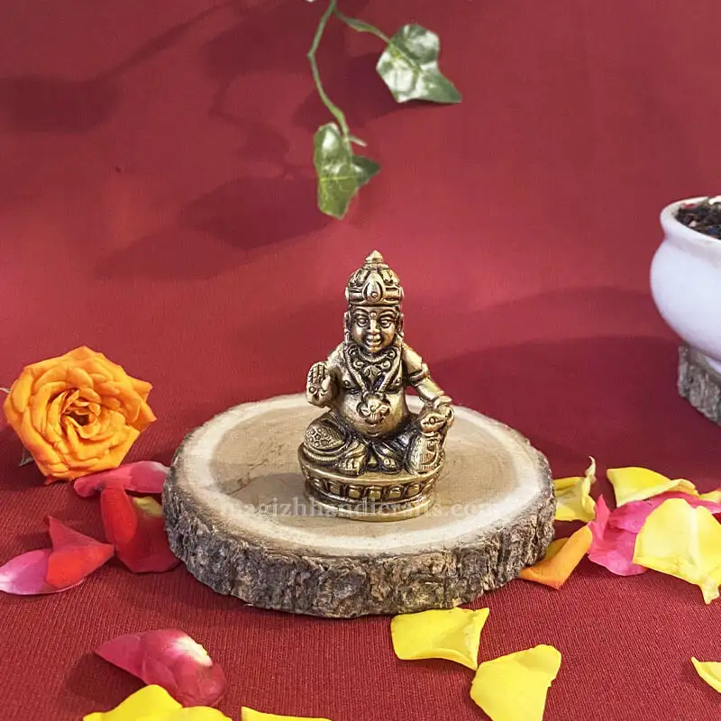 2 inches Brass Kuberar idol - image 1