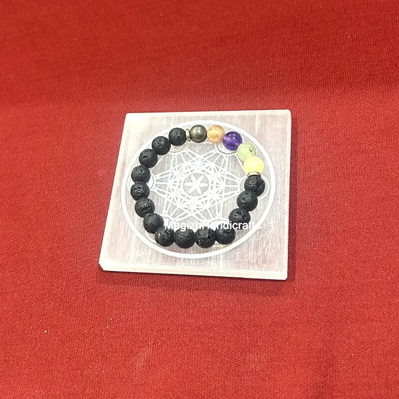 3" Selenite Crystal Charging Plate - image 2