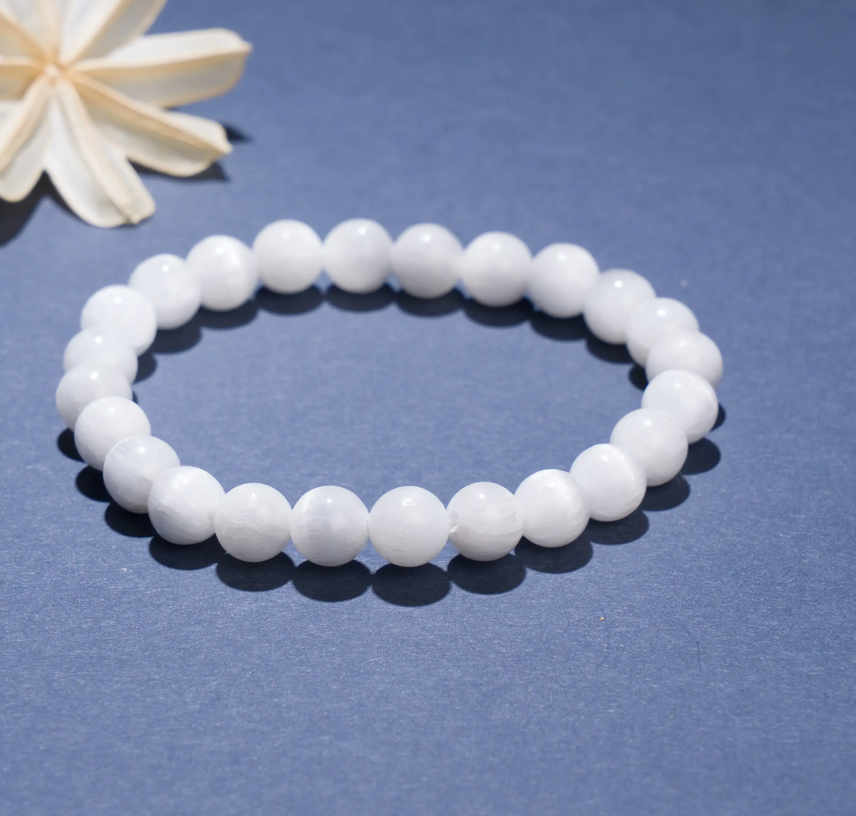 8mm Selenite Crystal Bracelet - image 1