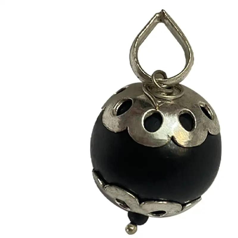 Original Karungali / Ebony Wood bead pendant 20mm - image 2