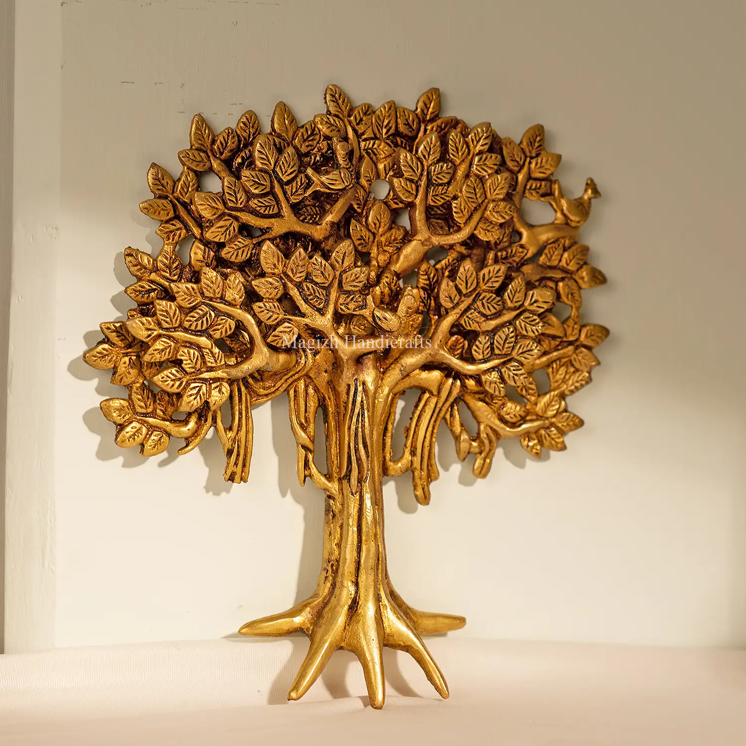8 Inch Brass Kalpavriksha Tree of Life Wall Hanging - image 2