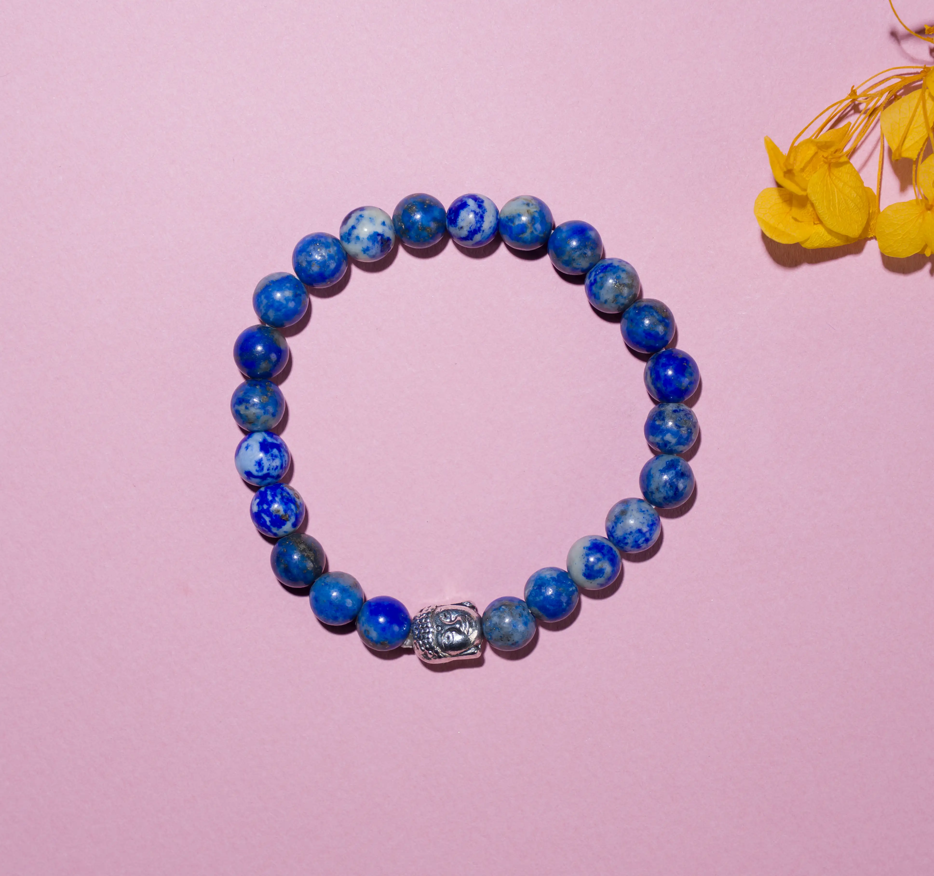 8mm Lapis Lazuli stone Crystal bracelet with buddha - image 2